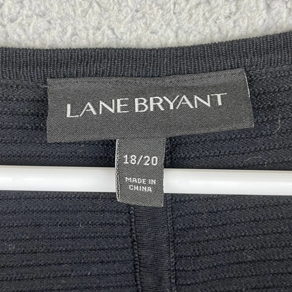 Lane Bryant Size 18/20 Dolman Sleeve Button Front Oversized Cardigan Black Grey - Picture 5 of 8